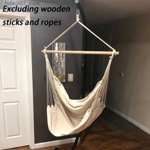 Hammocks Portable Travel Camping Hammock Family Bedroom Swing Bed Lazy Stol Garden levererar Rainbow Striped Canvas Soffa 1 Pieceq