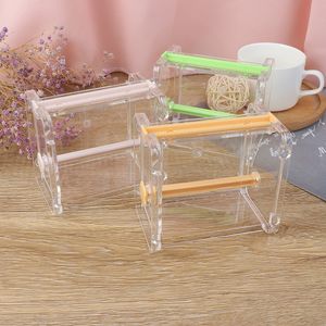 Bärbar transparent självhäftande banddispenser Cutter Desk Washi Tape Holder Storage Box Organiser Office School Stationery Supply