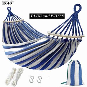 Hammocks Camping Hammock grossa e durável lona de tecido único Hammock Travel Swing Cader Hammock Double Camada com bolsa ao ar livre Hammockq