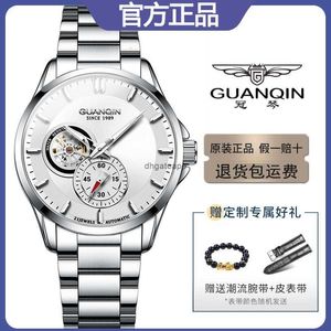 Guanqin Guanqin Brand Watch Mens完全自動機械的中空フライホイール防水ナイトグロー