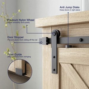 24-82 Inch Super Mini Cabinet Sliding Barn Door Hardware Kit Tracks Rollers For Tv Stand Closet Window Wide Door Panel