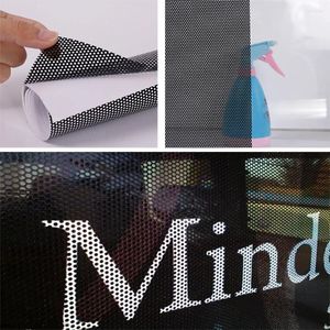 Window Stickers HOHOFILM Black One-Way Vision Film Car Side Sticker Print Media Self-Adhesive