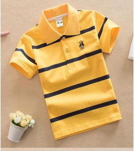 2018 Fashion Summer Kids Boy Polos Camisa curta Tops Camisas de algodão Polo