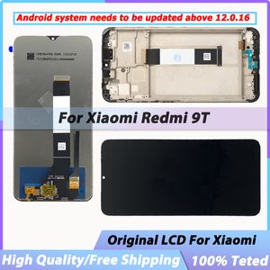 Oryginalny wyświetlacz LCD do wymiany ekranu Xiaomi Redmi 9T z ramką 10 dotknięć LCD dla Redmi 9T J19S M2010J19SG M2010J19SY