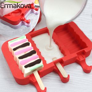 Silicone Ice Ice Pop Mold with Lid Easy Release Ice Popsicle Mold Tray Mold Holder Reusable Ice Cream Maker Mold