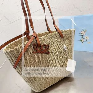 Loewey Bag Frauen Rattan -Tasche Strohstrand Tasche lässig Große Handtaschen Kapazität Totes Wicker Woven Women Handtaschen Panier Palm Blätter Damen Umhängetasche Hochqualität 837