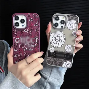 Luxury Herbarium Flowers Designer Phone Case per iPhone 15 Pro Max 14 Pro Max 15Pro 14Pro 13 13Pro 12 11 Promax Over Lettera di moda