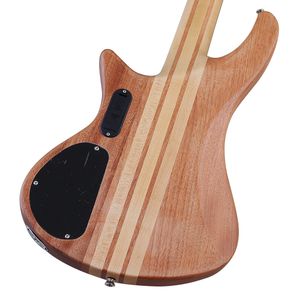4 String Active Guitar Bass 43 tums hals genom elektrisk basgitarrmatt finish basgitarr verklig skal inlag naturlig färg