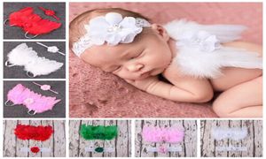 10Set Angel Wings Feather Wings Baby Girl Flower Flower Lace Head Accessori per capelli Shoot Hair per i neonati costume da fascia PO P7638655