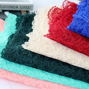 Solid Color No Elasticity Lace Fabric for Sewing Clothes by the Metre 100x140cm