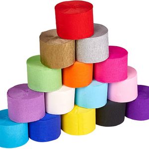 1roll 4.5cm*25 meters Crepe Paper Streamers Tissue Paper Roll Flower Craft Making Birthday Wedding Party Backdrop DIY Decoration