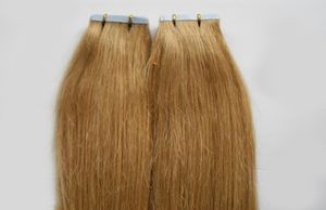 Fita de fita em extensões de cabelo humano 100g Remy Remy Humano Human 25g por peça Fita em fita adesiva loira Extensões de fita de trama de pele 3441183