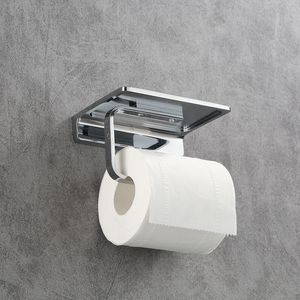 Chrome Toilet Paper Holder Brass Tissue Towel Holder Mobile Phone WC Paper Kitchen Roll Holder Bathroom Hardware