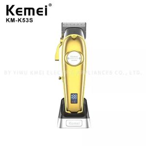 Trimmers Kemei Electric wiederaufladbares Haar Clipper mit LCD KMK53s schnelles Laden und lange Zeit mit professionellem Salon Hair Trimmer