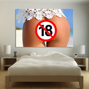 Erotic Girl Sexy Ass Beach Nakeds Picture Aldult Porn Posters and Prints CanvasPaintings Wall Art For Home Living Room Decor