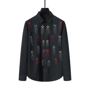 Luxusdesigner Herrenhemd Herren Frühling Herbst Denim Shirts Langarm Button-Down-Up Tops Casual M-XXXL