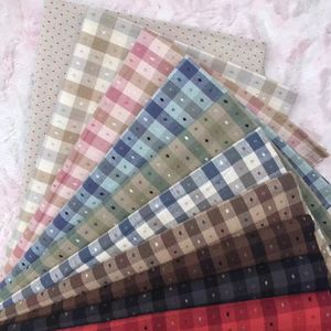 50x70cm diy Japan Fabric Little Cloth Group糸染色された生地、手作りのパッチワークキルティング、グリッドストライプドット