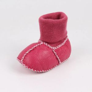 Botlar Renkli Orijinal Deri Kürklü Bebek Solucanı Kar Botları Yumuşak Bebek Kış Öngen El Yapımı Bebek Mokasenleri Yenidoğan Ayak Çorapları