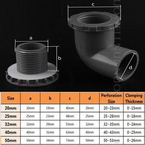 2pcs Garden Water Connector Aquarium Fish Tank Drainage Pipe Fittings I.D 20 25 32 50mm Water Tank Drain Connector Drain Joint