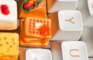 Acessórios personalizados gourmet resina artesanal keycaps pão biscoito de biscoito de cápsula cruzada eixo de reposição de teclado mecânico