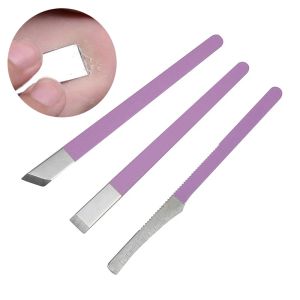 3pcs Stricchi di raschietto della punta dell'unghia degli strumenti di manicure piedi chiodi di pedicure di pedicure sede set di file di rimozione della pelle morta per la cura del piede strumento