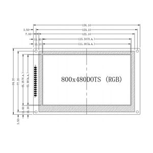 5 -дюймовый 800x480 емкостный сенсорный 2D графический текстовый чертеж TFT встроенный контроллер.