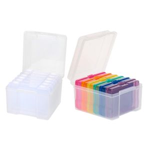 Photo Storage Box Photo Keeper Cases 6 Boxes Plastic Small Cards Storage Organizer Suit Craft Supplies for Stationery Bedrooms