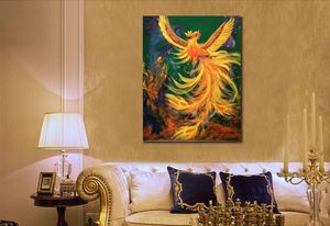 Оригинальный Phoenix Bird Canvas Wall Art Art Современная картина маслом ручной работы красочные художественные работы для гостиной ванной комнаты декор дома