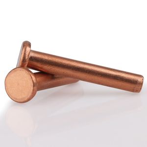 M3x3mm-30mm Red copper flat head solid rivet flat cap copper nail hand striking willow nail