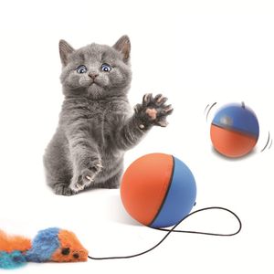 自動猫のおもちゃインテリジェントエレクトリックモービングボールペットキャットフェザーおもちゃ猫ティーザーおもちゃ