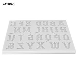 Gothic Font Letters Numbers Keychain Epoxy Resin Mold Handmade Alphabet Hanging Pendants Silicone Mould DIY Crafts Mould