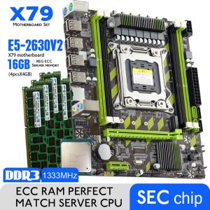 Motherboards Atermiter X79 X79G motherboard LGA2011 MiniATX combos E5 2630 V2 CPU 4pcs x 4GB = 16GB DDR3 RAM 1333Mhz PC3 10600R PC gaming