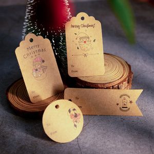 50 set di carta vintage natalizia creativa Babbo Natale snowman etichette regalo di cervo 10 motivi etichetta per etichette per imballaggio fai -da -te etichetta