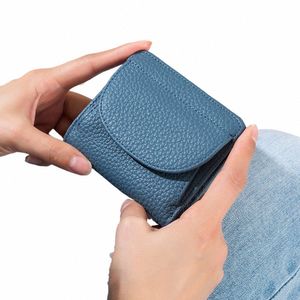 A3406 Girls Popular Girls Coin Witch Lady Small Billfold Genuine Top Layer Cow Cow Leather Rfid Slot Bag Flap Pulfullo Clutchidico 92LT##