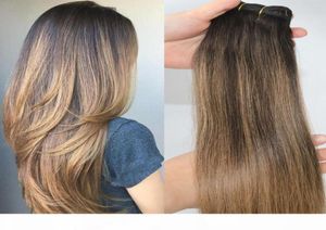 2 6 Наращивание человеческих волос Balayage выделяет темно -коричневые человеческие плетения волос, бразильские девственные волосы, густой конец 100 -грамм One SE7559473