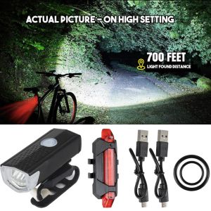 自転車自転車照明USB充電式ロードバイクライトLEDフロントヘッドライトリアテールライト自転車懐中電灯サイクリングランプセット