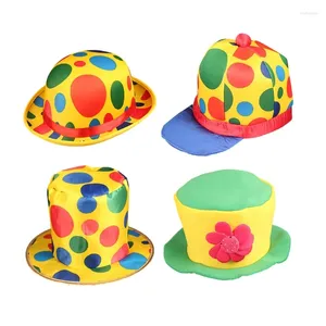 Boll Caps Magician Hat Halloween Clown Cosplay Costume Accessories Colorful Top