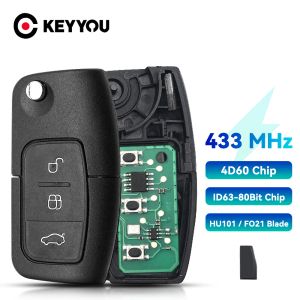 Keyyou 433 MHz Płyta obwodu klucza samochodowego dla Forda Focus 2 3 Mondeo Fiesta C Max S Max Galaxy 3 Przyciski ID60 ID63 Chip Chip