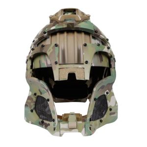 Militär Airsoft Full Face Helm Maske Sicherheitssicherheit Taktischer Kampfhelm Verstellbarer Armee Wargame CS Paintball Shooting Helm Maske