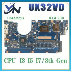 Motherboard UX32VD Mainboard For Asus Vivobook UX32A UX32V Laptop Motherboard With 2GBRAM I3 I5 I7 3th CPU GT620M 100% Test OK