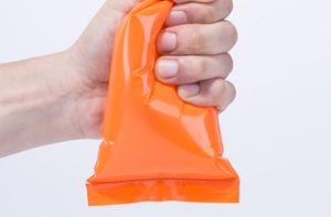 100pcs grossos saco de embalagem de plástico laranja com zíper PE