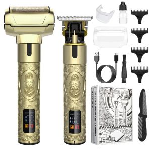 Kit de cortador de cabelo profissional de apartador para homens aparador de barba sem fio para homens apartador de cabelo elétrico e barbeador de barbeador aparador de barbeiro wi