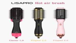 Irons de curling Lisapro Brush Air Brush OneStep Secador de cabelo Volumizador 1000W Blow Soft Touch Pink Styler Wallegador de Greling 2210267536646