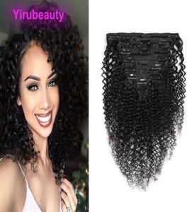 Kinky Curly 120Glot Curly Clipin Hair Extensionsのブラジルのバージンヘアクリップ