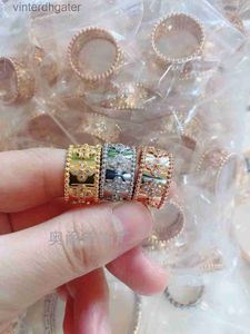 Высококлассные дизайнерские кольца для брендов для женщин для женщин высокий издание калейдоскоп кольцевой браслет для женщин 925 серебряный серебряный 18 -километровый розовый золото.