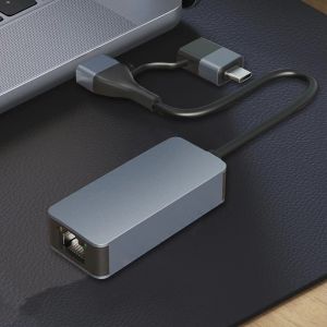 Karten USB C zu Ethernet -Adapter -Premium -Ethernet -Adapter für Laptop USB A und USB C ersetzt Typ C an RJ45 Gigabit Ethernet -Adapter