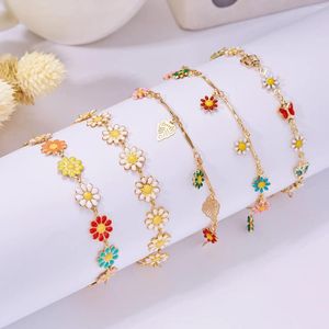 Charm armband mode söt tusensköna blommor armband personlighet minimalistiska estetiska blommor för kvinnor bröllop fest smycken gåva