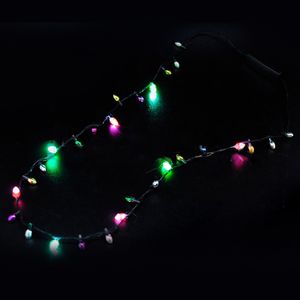 1 Pcs Mini Flashing Light-up Blinking Christmas Lights Costume Necklace 8 Led Bulbs Halloween Costume Wedding Party Decoration