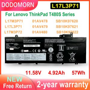 Baterias New L17L3P71 Bateria de laptop para Lenovo ThinkPad T480S Series L17M3P71 L17M3P72 01AV478 01AV479 01AV480 SB10K97620 SB10K97621