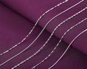 S925 silver plated necklaces chains for women short choker snake o cross waterwave box star shine necklace link chain diy jewelry accessories wholesale